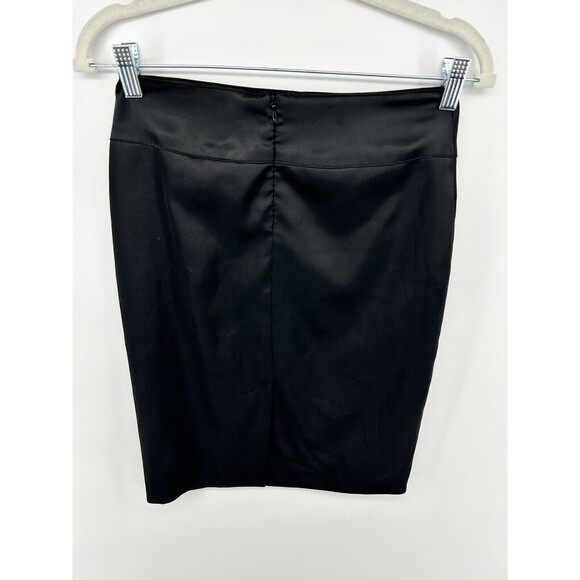 90s VINTAGE Vertigo Paris Satin Silky Pencil Skirt Size 2 - Picture 2 of 3